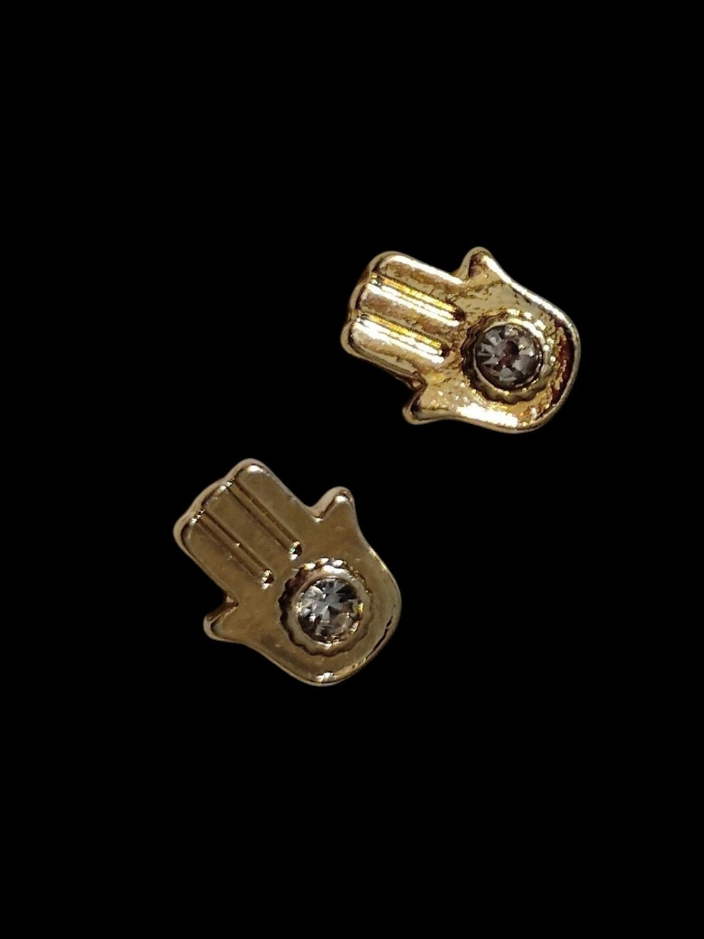 🆕 Hamsa Hand Stud Earrings with Crystal